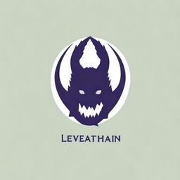 Create a logo featuring the word 'Leviathan' with elements that evoke strength and fear