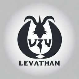 Create a logo featuring the word 'Leviathan' with elements that evoke strength and fear