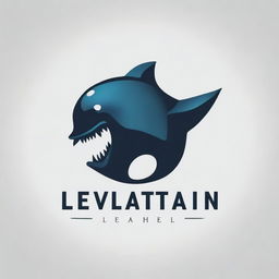 Create a logo featuring the word 'Leviathan' with elements that evoke strength and fear