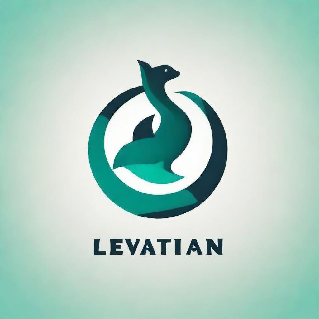 Create a logo featuring the word 'Leviathan' with elements that evoke strength