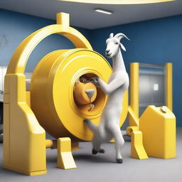 A whimsical crash test scenario where a goat is accidentally involved