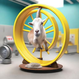 A whimsical crash test scenario where a goat is accidentally involved