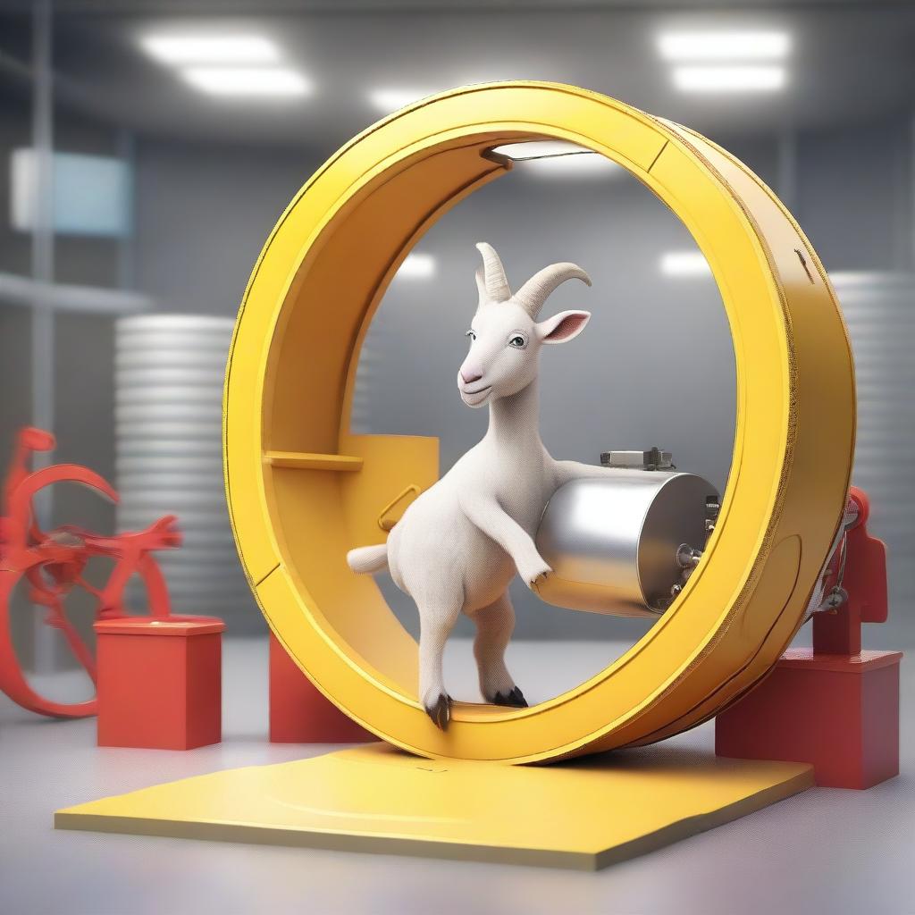 A whimsical crash test scenario where a goat is accidentally involved