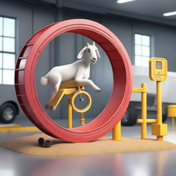 A whimsical crash test scenario where a goat is accidentally involved