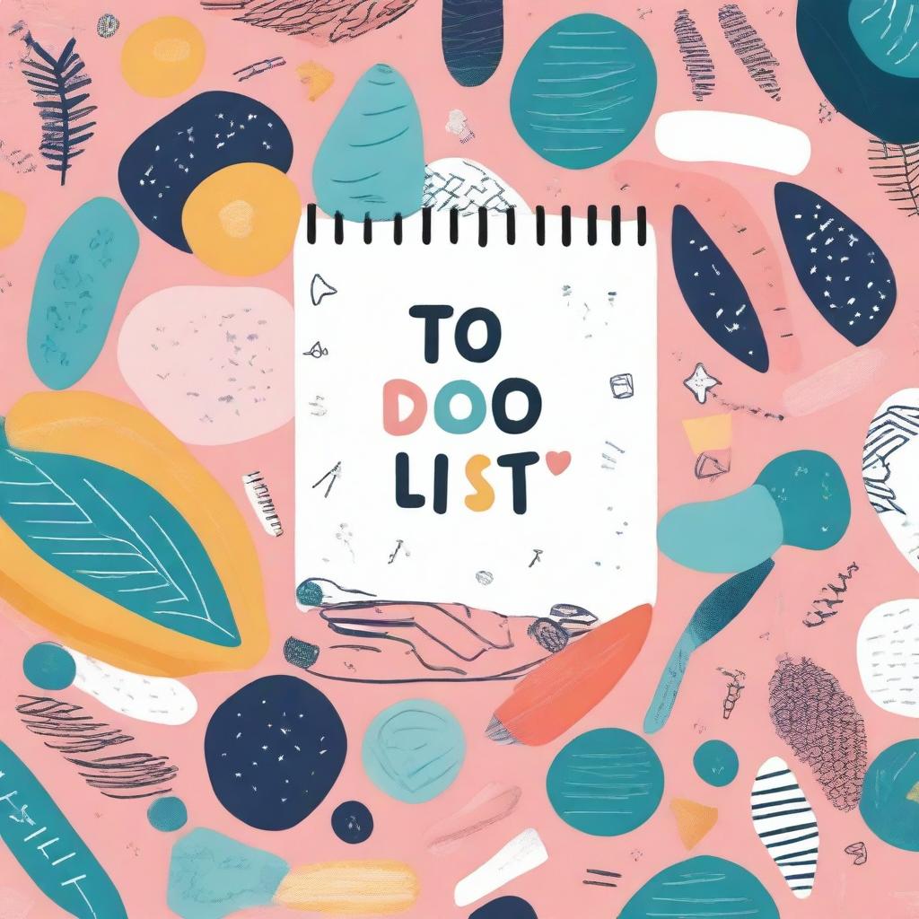 A vibrant and creative front cover for a to-do list notebook