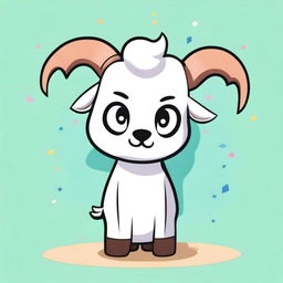 Create an image of a goat in the style of BT21 characters