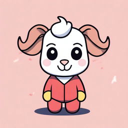 Create an image of a goat in the style of BT21 characters