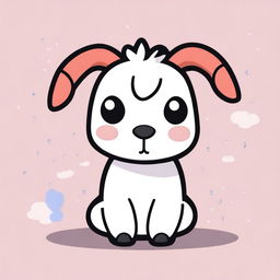 Create an image of a goat in the style of BT21 characters