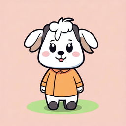 Create an image of a goat in the style of BT21 characters