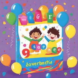 Create a vibrant and playful book cover titled 'Wriggle & Giggle: A Book Full of Fun