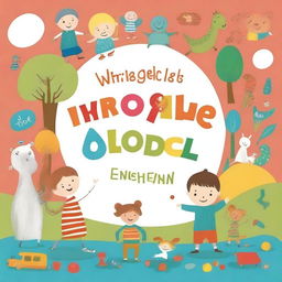 Design a lively and engaging book cover titled 'Wriggle & Giggle: A Busy Book Full of Fun for Toddlers