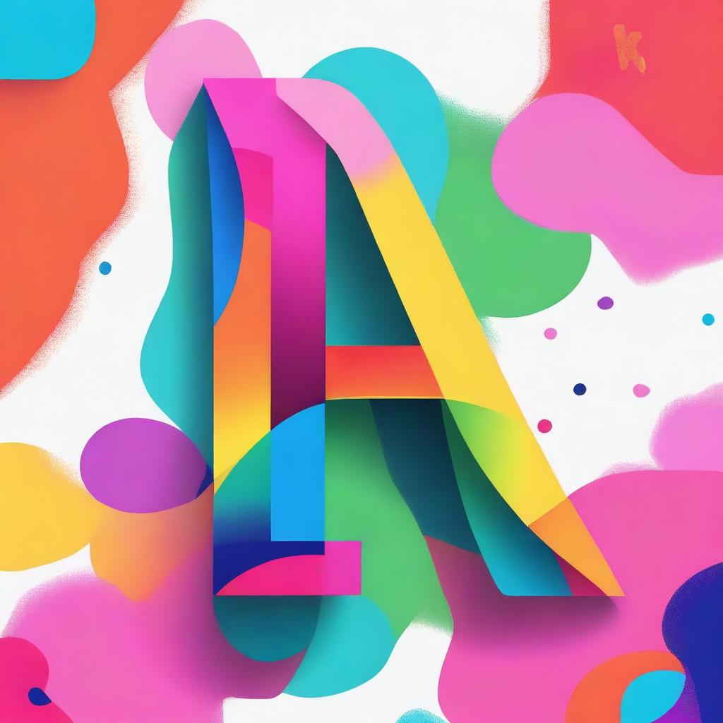 Create an image of the letter 'T' in a colorful and creative style