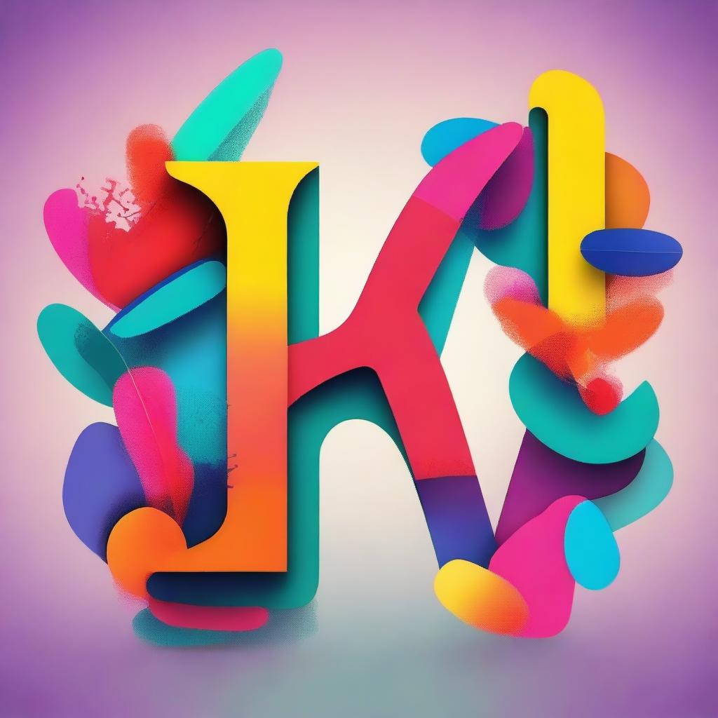 Create an image of the letter 'T' in a colorful and creative style