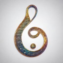 An eye-catching mystical musical note set against a transparent background, its allure emphasized through vivid details and unique design.