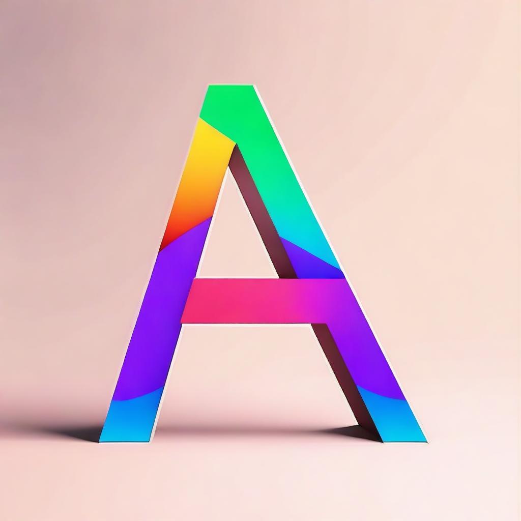 Create an image of a large letter 'A' standing next to a large letter 'S'