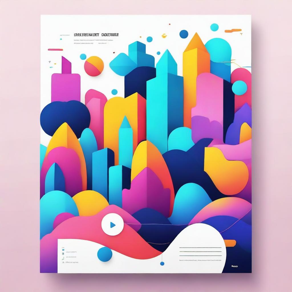 Create a vibrant and eye-catching poster featuring a dynamic scene with colorful elements