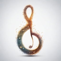 An eye-catching mystical musical note set against a transparent background, its allure emphasized through vivid details and unique design.