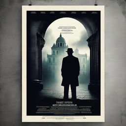 Design a captivating film poster featuring an intriguing scene that hints at the movie's plot