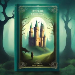 Create a captivating novel book cover featuring a mysterious and enchanting scene