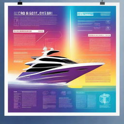 Create a modern, high-tech poster for a boat show that emphasizes the integration of advanced technologies