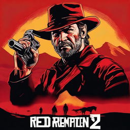 A movie poster for 'Red Dead Redemption 2' by Rockstar Games