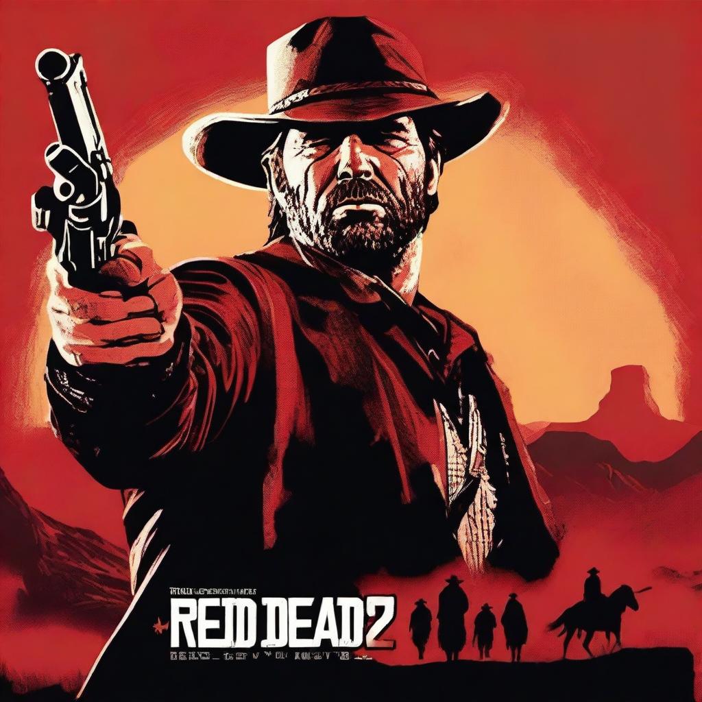 A realistic movie poster for 'Red Dead Redemption 2' by Rockstar Games