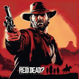 A realistic movie poster for 'Red Dead Redemption 2' by Rockstar Games