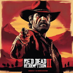 A realistic movie poster for 'Red Dead Redemption 2' by Rockstar Games