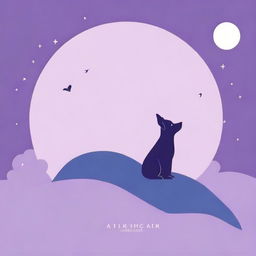 For the cover page of 'Tahimik ang Alulong: Ang Asong 'Di Makatahol,' create a serene design featuring a minimalist illustration of a dog under a moonlit sky