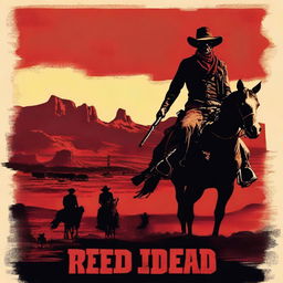 A gritty movie poster titled 'RED DEAD'