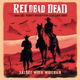 Create a book cover titled 'RED DEAD' with the tagline 'Vengeance Rides Again'