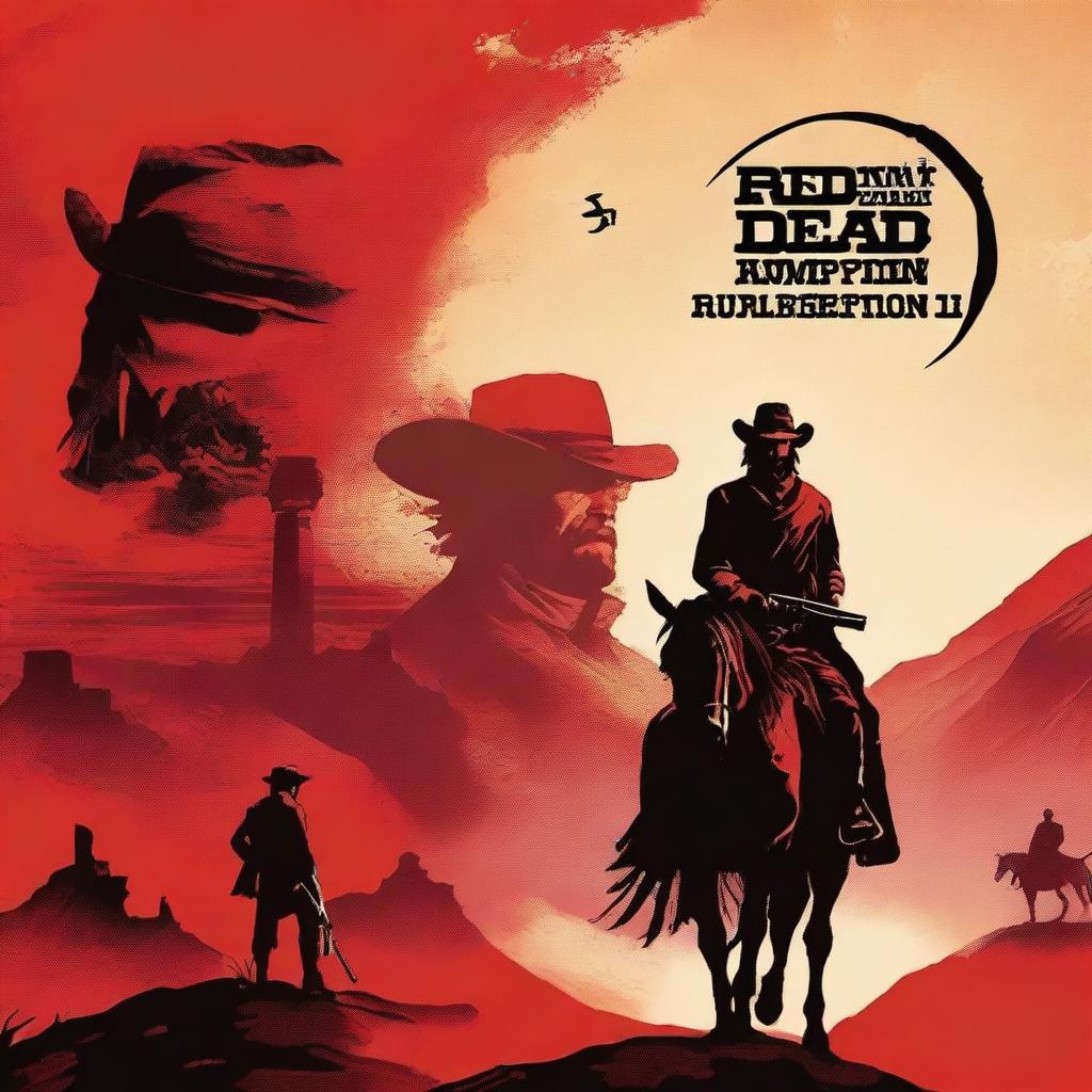 Create a book cover titled 'Red Dead Redemption 3' with the tagline 'Honor Among Outlaws'