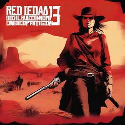 Create a book cover titled 'Red Dead Redemption 3' with the tagline 'Honor Among Outlaws'