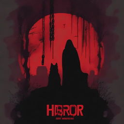 Create a horror-themed cover page with a dark and ominous design