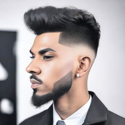 Create an image of a person with a burst fade haircut