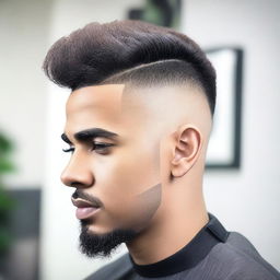 Create an image of a person with a burst fade haircut