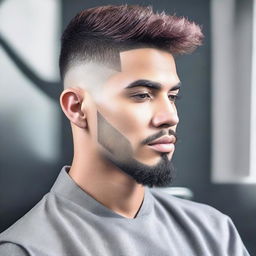 Create an image of a person with a burst fade haircut