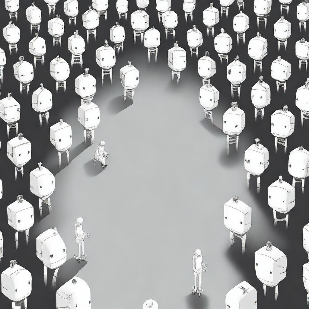 A thought-provoking illustration depicting the concept of cloning and its moral implications