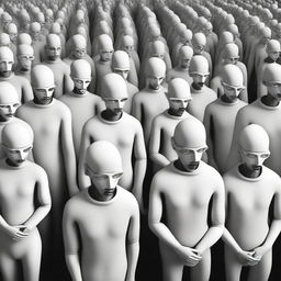 An evocative illustration exploring the moral risks of cloning