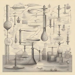 An intricate illustration depicting the intersection of science and morality