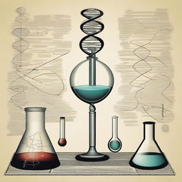 An intricate illustration depicting the intersection of science and morality