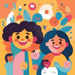 A vibrant and cheerful illustration that brings joy and positivity