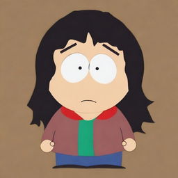 A 30-year-old woman with messy black hair, depicted in the distinctive animation style of South Park