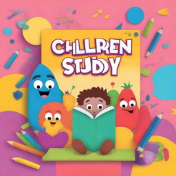 Create a vibrant and engaging book cover page for a children's study book