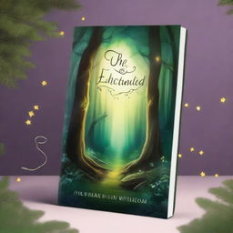 A captivating book cover featuring a magical forest with glowing trees, a mysterious path, and an enchanting atmosphere