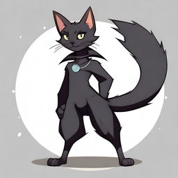 A young male furry character resembling a black cat