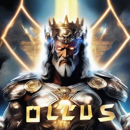 A movie poster featuring a cyborg robotic Zeus, depicted as the king of gods