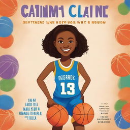 Create a beautiful book cover for a children's biography book titled 'Caitlin Clark Biography: The Inspiring Story of a Basketball Girl' by Jessica J