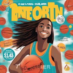 Create a beautiful book cover for a children's biography book titled 'Caitlin Clark Biography: The Inspiring Story of a Basketball Girl' by Jessica J