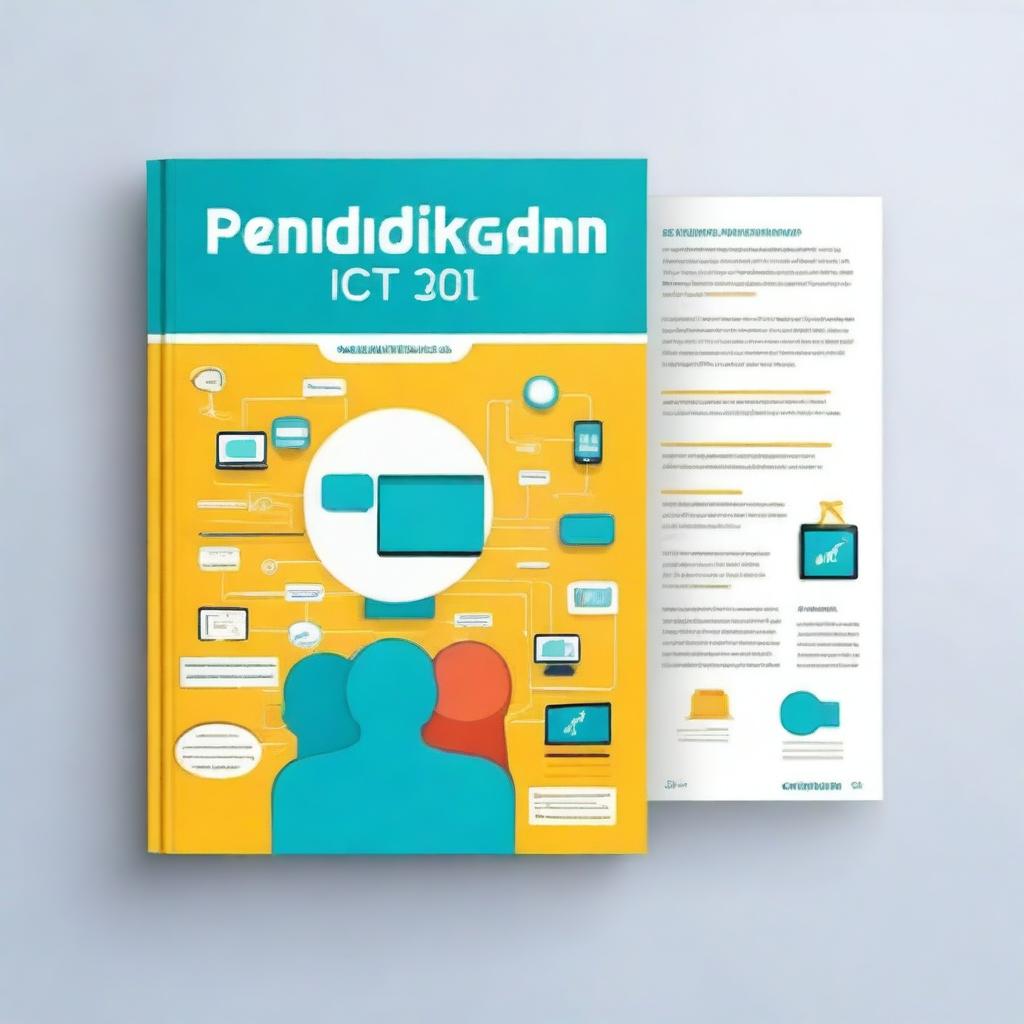 A book cover design for a book titled 'Pendidikan ICT'